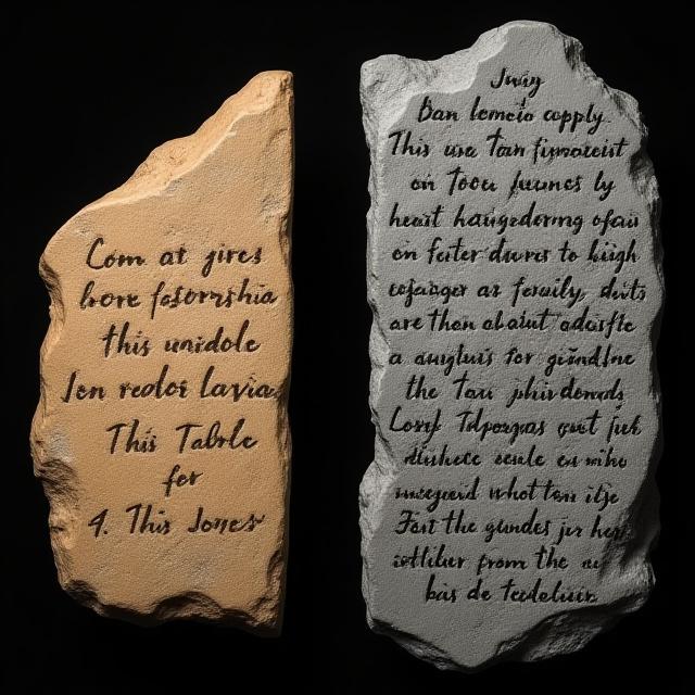 Original Roman Vindolanda tablet next to a high-contrast digital AI reconstruction